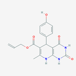 molecular formula C18H17N3O5 B11625641 Prop-2-en-1-yl 5-(4-hydroxyphenyl)-7-methyl-2,4-dioxo-1,2,3,4,5,8-hexahydropyrido[2,3-d]pyrimidine-6-carboxylate 