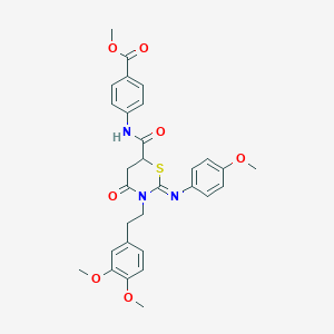 molecular formula C30H31N3O7S B11625680 methyl 4-[({(2Z)-3-[2-(3,4-dimethoxyphenyl)ethyl]-2-[(4-methoxyphenyl)imino]-4-oxo-1,3-thiazinan-6-yl}carbonyl)amino]benzoate 