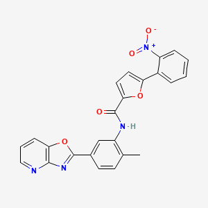 molecular formula C24H16N4O5 B11625681 N-[2-methyl-5-([1,3]oxazolo[4,5-b]pyridin-2-yl)phenyl]-5-(2-nitrophenyl)furan-2-carboxamide 