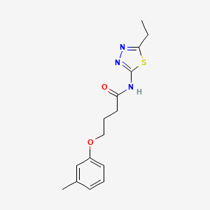 molecular formula C15H19N3O2S B11625725 N-(5-ethyl-1,3,4-thiadiazol-2-yl)-4-(3-methylphenoxy)butanamide 