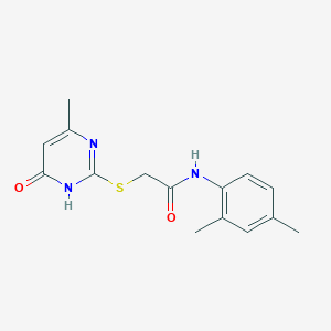 molecular formula C15H17N3O2S B11625731 N-(2,4-Dimethylphenyl)-2-((4-hydroxy-6-methylpyrimidin-2-yl)thio)acetamide CAS No. 325994-27-2