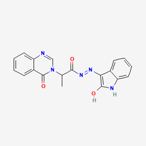 molecular formula C19H15N5O3 B11625779 N'-(2-oxo-1,2-dihydro-3H-indol-3-ylidene)-2-(4-oxoquinazolin-3(4H)-yl)propanehydrazide 