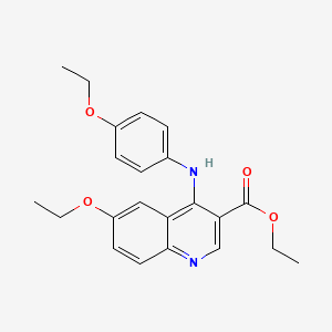 molecular formula C22H24N2O4 B11625926 Ethyl 6-ethoxy-4-[(4-ethoxyphenyl)amino]quinoline-3-carboxylate 