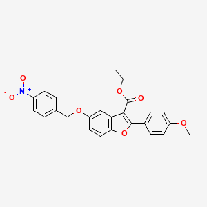 molecular formula C25H21NO7 B11625943 Ethyl 2-(4-methoxyphenyl)-5-((4-nitrobenzyl)oxy)benzofuran-3-carboxylate 