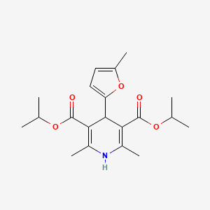 molecular formula C20H27NO5 B11626014 Dipropan-2-yl 2,6-dimethyl-4-(5-methylfuran-2-yl)-1,4-dihydropyridine-3,5-dicarboxylate CAS No. 374097-25-3