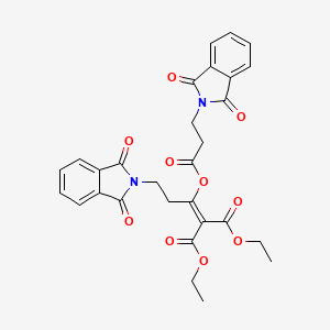 molecular formula C29H26N2O10 B11626016 diethyl [3-(1,3-dioxo-1,3-dihydro-2H-isoindol-2-yl)-1-{[3-(1,3-dioxo-1,3-dihydro-2H-isoindol-2-yl)propanoyl]oxy}propylidene]propanedioate 