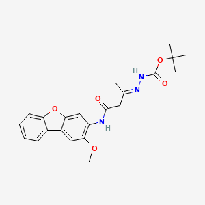 molecular formula C22H25N3O5 B11626103 tert-butyl (2E)-2-{4-[(2-methoxydibenzo[b,d]furan-3-yl)amino]-4-oxobutan-2-ylidene}hydrazinecarboxylate 