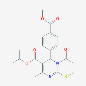 molecular formula C20H22N2O5S B11626157 isopropyl 6-[4-(methoxycarbonyl)phenyl]-8-methyl-4-oxo-3,4-dihydro-2H,6H-pyrimido[2,1-b][1,3]thiazine-7-carboxylate 