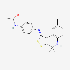 molecular formula C21H21N3OS2 B11626161 N-(4-{[(1Z)-4,4,8-trimethyl-4,5-dihydro-1H-[1,2]dithiolo[3,4-c]quinolin-1-ylidene]amino}phenyl)acetamide 