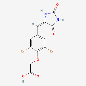 molecular formula C12H8Br2N2O5 B11626167 {2,6-dibromo-4-[(E)-(2,5-dioxoimidazolidin-4-ylidene)methyl]phenoxy}acetic acid 