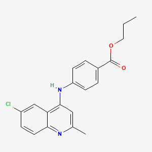 molecular formula C20H19ClN2O2 B11626227 Propyl 4-[(6-chloro-2-methylquinolin-4-yl)amino]benzoate 