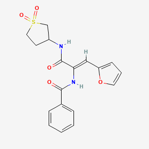 molecular formula C18H18N2O5S B11626234 N-[(Z)-1-{[(1,1-dioxidotetrahydro-3-thienyl)amino]carbonyl}-2-(2-furyl)ethenyl]benzamide 