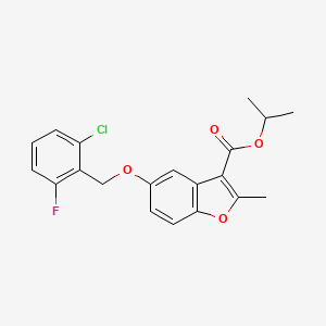 molecular formula C20H18ClFO4 B11626242 Propan-2-yl 5-[(2-chloro-6-fluorobenzyl)oxy]-2-methyl-1-benzofuran-3-carboxylate 
