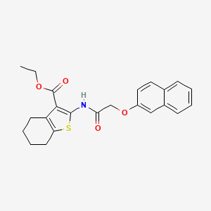 molecular formula C23H23NO4S B11626256 Ethyl 2-{[(naphthalen-2-yloxy)acetyl]amino}-4,5,6,7-tetrahydro-1-benzothiophene-3-carboxylate 