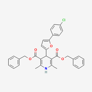 molecular formula C33H28ClNO5 B11626406 Dibenzyl 4-[5-(4-chlorophenyl)-2-furyl]-2,6-dimethyl-1,4-dihydropyridine-3,5-dicarboxylate CAS No. 421580-73-6