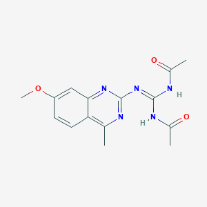 molecular formula C15H17N5O3 B11626465 N-{(Z)-(acetylamino)[(7-methoxy-4-methylquinazolin-2-yl)amino]methylidene}acetamide 