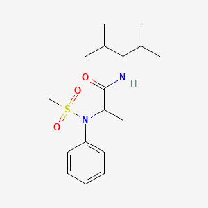 molecular formula C17H28N2O3S B11626493 N-(2,4-dimethylpentan-3-yl)-N~2~-(methylsulfonyl)-N~2~-phenylalaninamide 
