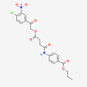 molecular formula C22H21ClN2O8 B11626533 Propyl 4-{4-[2-(4-chloro-3-nitrophenyl)-2-oxoethoxy]-4-oxobutanamido}benzoate 
