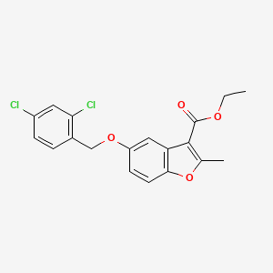 molecular formula C19H16Cl2O4 B11626558 Ethyl 5-[(2,4-dichlorophenyl)methoxy]-2-methyl-1-benzofuran-3-carboxylate 