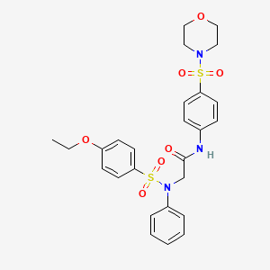 molecular formula C26H29N3O7S2 B11626577 N-[4-(Morpholine-4-sulfonyl)phenyl]-2-(N-phenyl4-ethoxybenzenesulfonamido)acetamide 