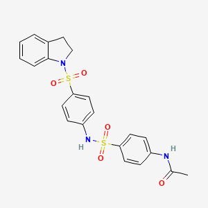 molecular formula C22H21N3O5S2 B11626608 N-(4-{[4-(2,3-dihydro-1H-indol-1-ylsulfonyl)phenyl]sulfamoyl}phenyl)acetamide 