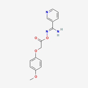 molecular formula C15H15N3O4 B11626656 N'-{[2-(4-methoxyphenoxy)acetyl]oxy}pyridine-3-carboximidamide 