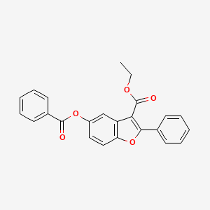 molecular formula C24H18O5 B11626669 Ethyl 5-(benzoyloxy)-2-phenyl-1-benzofuran-3-carboxylate 