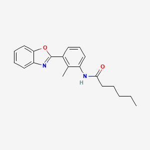 molecular formula C20H22N2O2 B11626708 N-[3-(1,3-benzoxazol-2-yl)-2-methylphenyl]hexanamide 