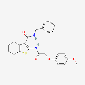 molecular formula C25H26N2O4S B11626721 N-benzyl-2-{[(4-methoxyphenoxy)acetyl]amino}-4,5,6,7-tetrahydro-1-benzothiophene-3-carboxamide 
