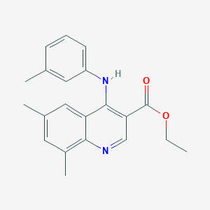molecular formula C21H22N2O2 B11626811 Ethyl 6,8-dimethyl-4-[(3-methylphenyl)amino]quinoline-3-carboxylate 