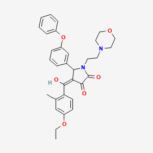 molecular formula C32H34N2O6 B11626863 4-[(4-ethoxy-2-methylphenyl)carbonyl]-3-hydroxy-1-[2-(morpholin-4-yl)ethyl]-5-(3-phenoxyphenyl)-1,5-dihydro-2H-pyrrol-2-one 