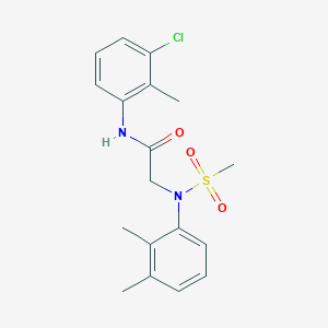 molecular formula C18H21ClN2O3S B11626866 N-(3-Chloro-2-methylphenyl)-2-[N-(2,3-dimethylphenyl)methanesulfonamido]acetamide 
