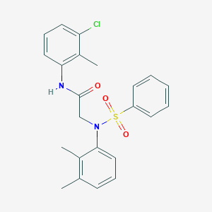 molecular formula C23H23ClN2O3S B11626872 N-(3-Chloro-2-methylphenyl)-2-[N-(2,3-dimethylphenyl)benzenesulfonamido]acetamide 