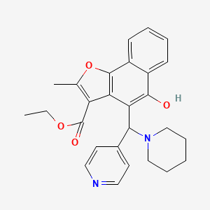 molecular formula C27H28N2O4 B11626904 Ethyl 5-hydroxy-2-methyl-4-[piperidin-1-yl(pyridin-4-yl)methyl]naphtho[1,2-b]furan-3-carboxylate 