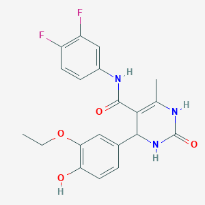 molecular formula C20H19F2N3O4 B11626960 N-(3,4-difluorophenyl)-4-(3-ethoxy-4-hydroxyphenyl)-6-methyl-2-oxo-1,2,3,4-tetrahydropyrimidine-5-carboxamide 