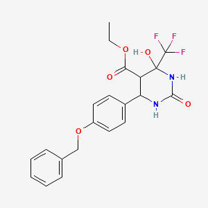 molecular formula C21H21F3N2O5 B11626974 Ethyl 6-[4-(benzyloxy)phenyl]-4-hydroxy-2-oxo-4-(trifluoromethyl)hexahydropyrimidine-5-carboxylate 
