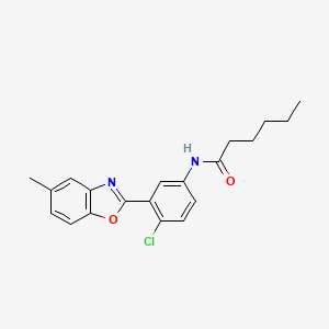 molecular formula C20H21ClN2O2 B11627003 N-[4-chloro-3-(5-methyl-1,3-benzoxazol-2-yl)phenyl]hexanamide 
