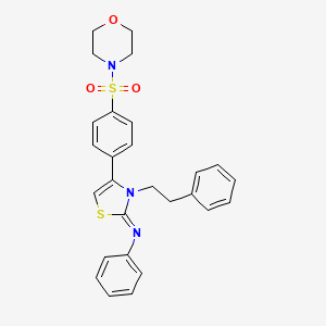molecular formula C27H27N3O3S2 B11627579 N-[(2Z)-4-[4-(morpholin-4-ylsulfonyl)phenyl]-3-(2-phenylethyl)-1,3-thiazol-2(3H)-ylidene]aniline 