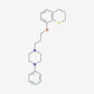 molecular formula C22H28N2OS B116276 Piperazine, 1-(3-((3,4-dihydro-2H-1-benzothiopyran-8-yl)oxy)propyl)-4-phenyl- CAS No. 153804-53-6