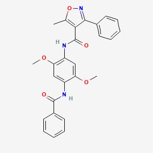 molecular formula C26H23N3O5 B11627632 N-(4-benzamido-2,5-dimethoxyphenyl)-5-methyl-3-phenyl-1,2-oxazole-4-carboxamide 