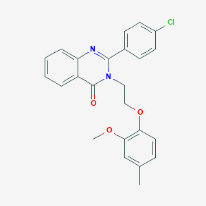 molecular formula C24H21ClN2O3 B11627770 2-(4-chlorophenyl)-3-[2-(2-methoxy-4-methylphenoxy)ethyl]quinazolin-4(3H)-one 