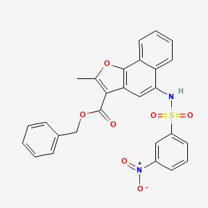 molecular formula C27H20N2O7S B11627935 Benzyl 2-methyl-5-{[(3-nitrophenyl)sulfonyl]amino}naphtho[1,2-b]furan-3-carboxylate 
