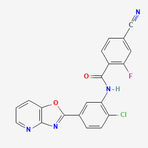 molecular formula C20H10ClFN4O2 B11628049 N-[2-chloro-5-([1,3]oxazolo[4,5-b]pyridin-2-yl)phenyl]-4-cyano-2-fluorobenzamide 