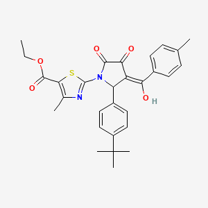 molecular formula C29H30N2O5S B11628055 ethyl 2-[2-(4-tert-butylphenyl)-4-hydroxy-3-(4-methylbenzoyl)-5-oxo-2,5-dihydro-1H-pyrrol-1-yl]-4-methyl-1,3-thiazole-5-carboxylate 