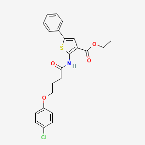 molecular formula C23H22ClNO4S B11628217 Ethyl 2-[4-(4-chlorophenoxy)butanoylamino]-5-phenylthiophene-3-carboxylate 