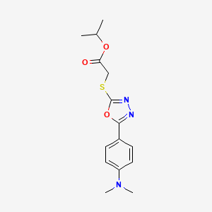 molecular formula C15H19N3O3S B11628412 Propan-2-yl ({5-[4-(dimethylamino)phenyl]-1,3,4-oxadiazol-2-yl}sulfanyl)acetate 