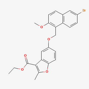 molecular formula C24H21BrO5 B11629032 Ethyl 5-[(6-bromo-2-methoxynaphthalen-1-yl)methoxy]-2-methyl-1-benzofuran-3-carboxylate 