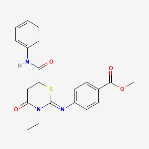 molecular formula C21H21N3O4S B11629034 methyl 4-{[(2Z)-3-ethyl-4-oxo-6-(phenylcarbamoyl)-1,3-thiazinan-2-ylidene]amino}benzoate 