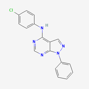 molecular formula C17H12ClN5 B11629170 N-(4-Chlorophenyl)-1-phenyl-1H-pyrazolo[3,4-d]pyrimidin-4-amine CAS No. 5334-65-6