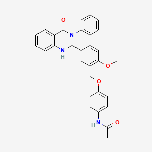 molecular formula C30H27N3O4 B11629226 N-(4-{[2-methoxy-5-(4-oxo-3-phenyl-1,2,3,4-tetrahydroquinazolin-2-yl)benzyl]oxy}phenyl)acetamide 